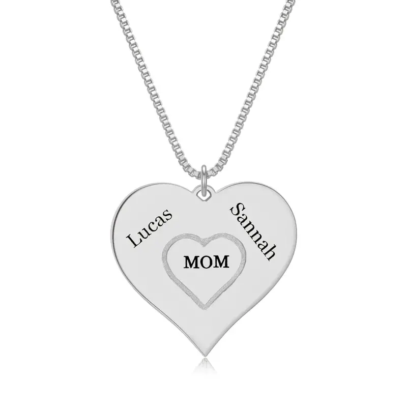 Delicate Heart Lettering Necklace 3