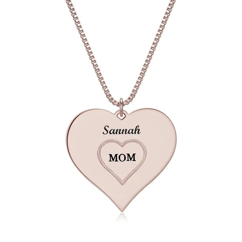 Delicate Heart Lettering Necklace 5