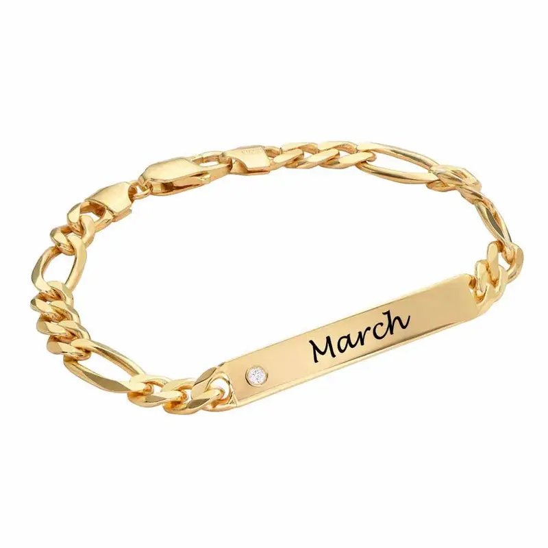Diamond-Accented Bar Bracelet
