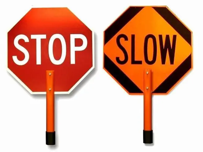 Dicke 18 Stop/Slow Sign Paddles #P18ega / P18nra 1
