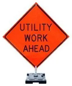 Dicke 48" Roll-Up Non-Reflective Vinyl Safety Traffic Sign 2