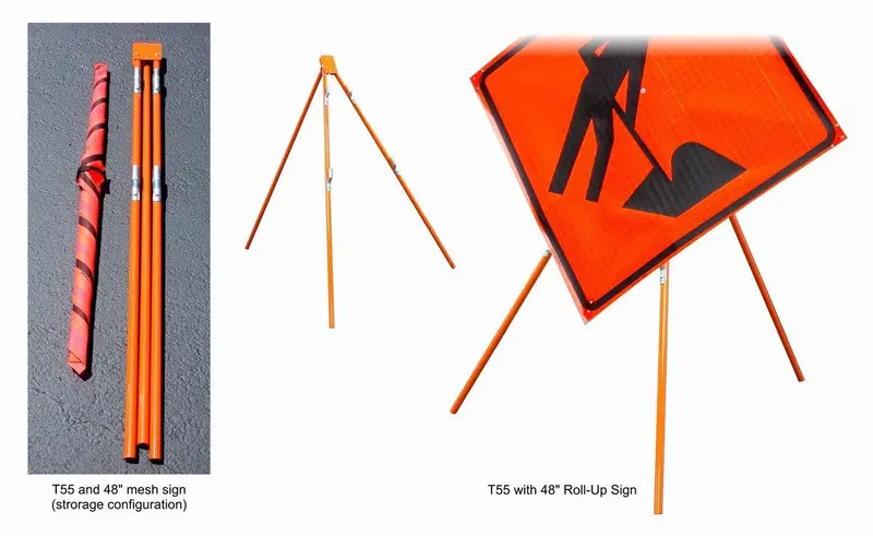 Dicke Safety Tripod Stand For Roll-Up And Rigid Signs #T55 1