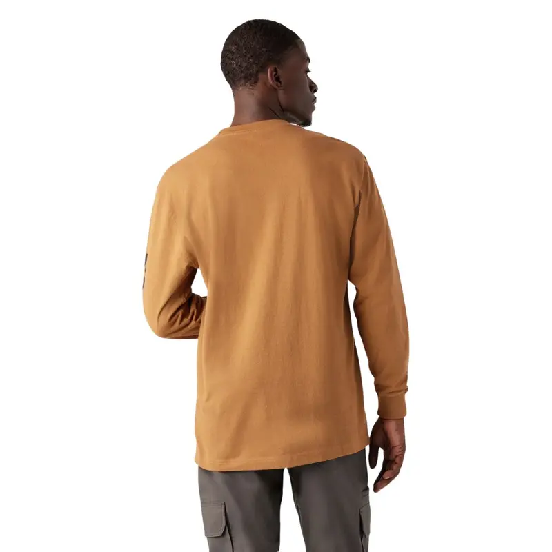 Dickies Heavyweight Logo Men's Long Sleeve Work T-Shirt Wl22c - Brown Duck 2
