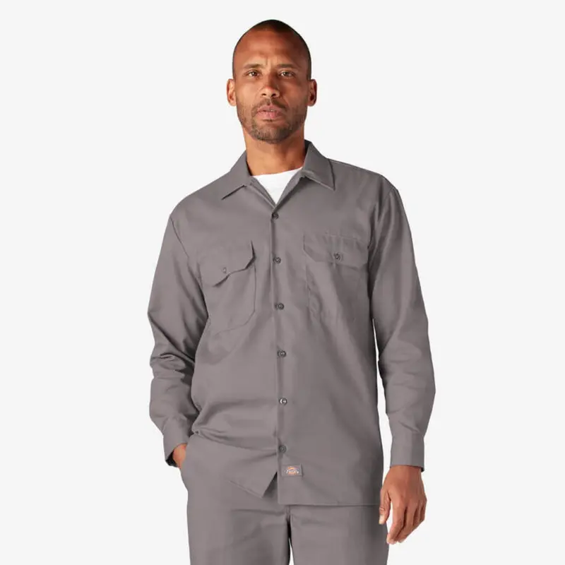 Dickies Men's Button-Down Chest Pocket Long Sleeve Work Shirt 2