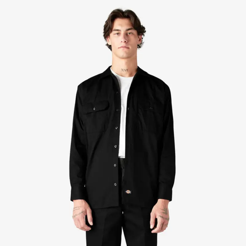 Dickies Men's Button-Down Chest Pocket Long Sleeve Work Shirt 4
