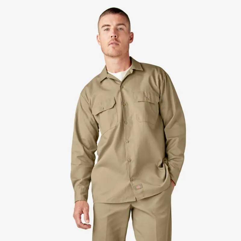 Dickies Men's Button-Down Chest Pocket Long Sleeve Work Shirt 6
