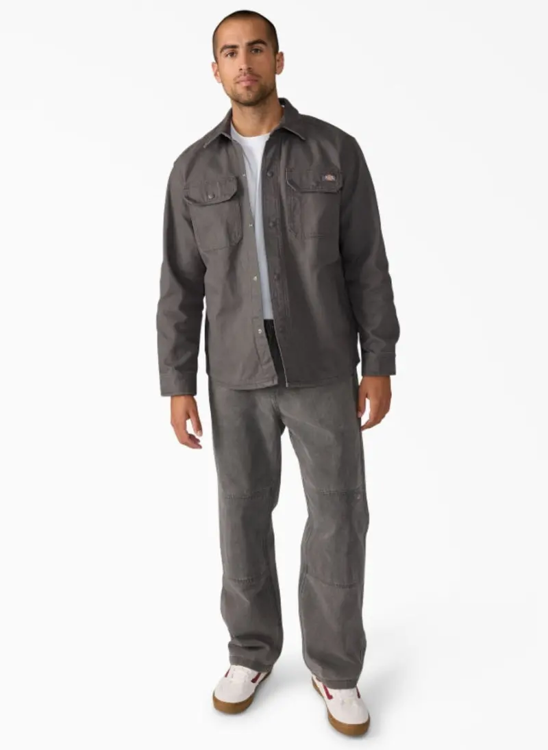 Dickies Men's Duck Brushed Cotton Snap-Front Shirt Jac 11
