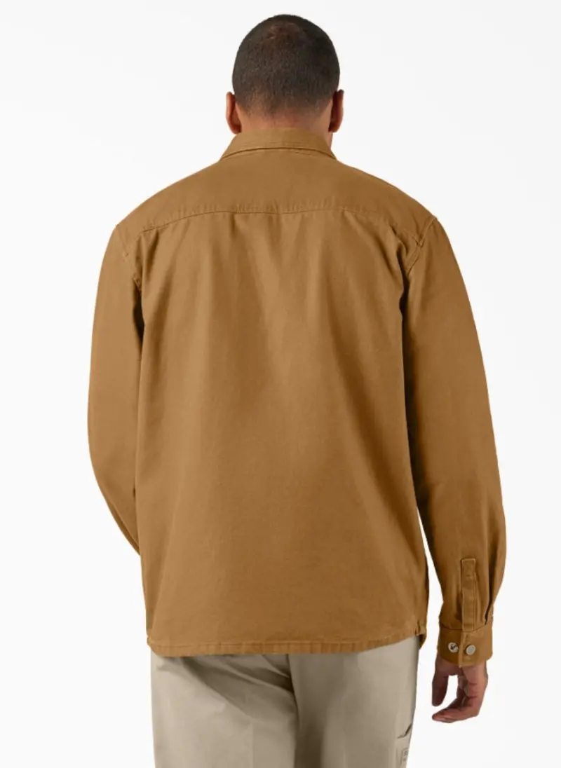 Dickies Men's Duck Brushed Cotton Snap-Front Shirt Jac 3