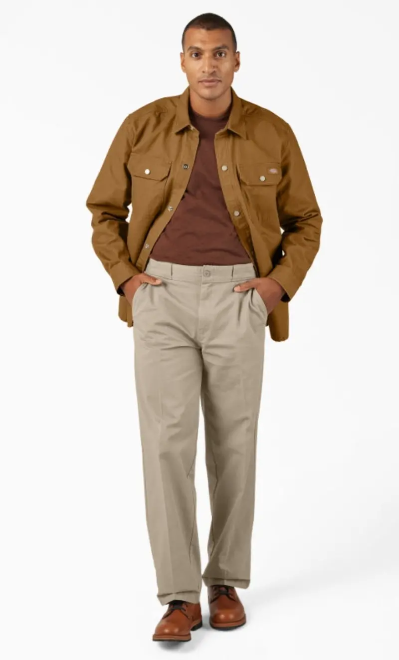 Dickies Men's Duck Brushed Cotton Snap-Front Shirt Jac 4