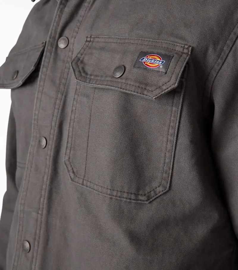 Dickies Men's Duck Brushed Cotton Snap-Front Shirt Jac 8