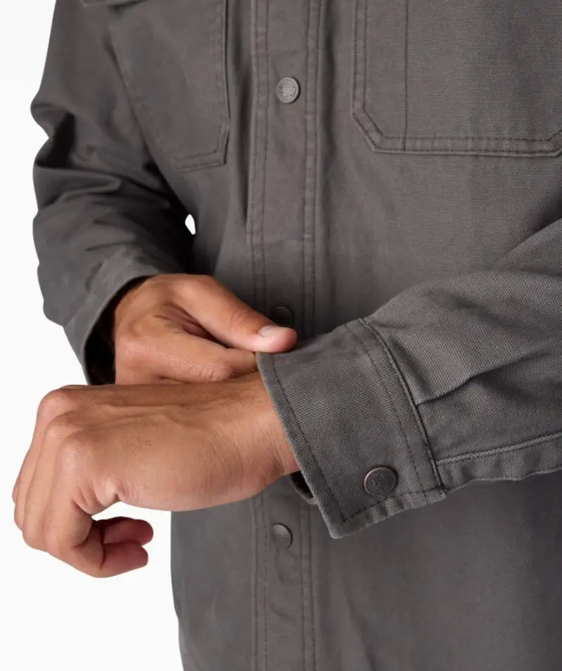 Dickies Men's Duck Brushed Cotton Snap-Front Shirt Jac 9