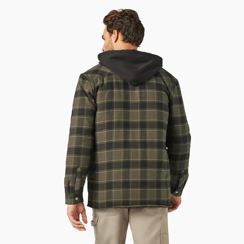 Dickies Men's Durable Water Repellent Hooded Flannel Shirt Jac 2