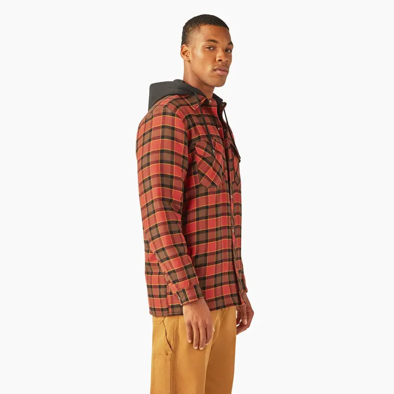 Dickies Men's Durable Water Repellent Hooded Flannel Shirt Jac 4