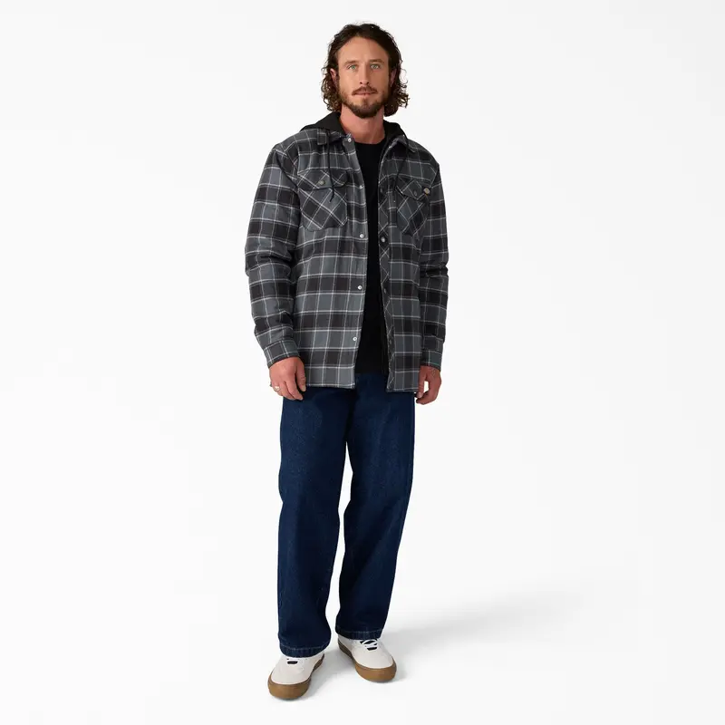 Dickies Men's Durable Water Repellent Hooded Flannel Shirt Jac 7