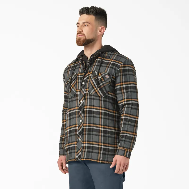 Dickies Men's Durable Water Repellent Hooded Flannel Shirt Jac 9
