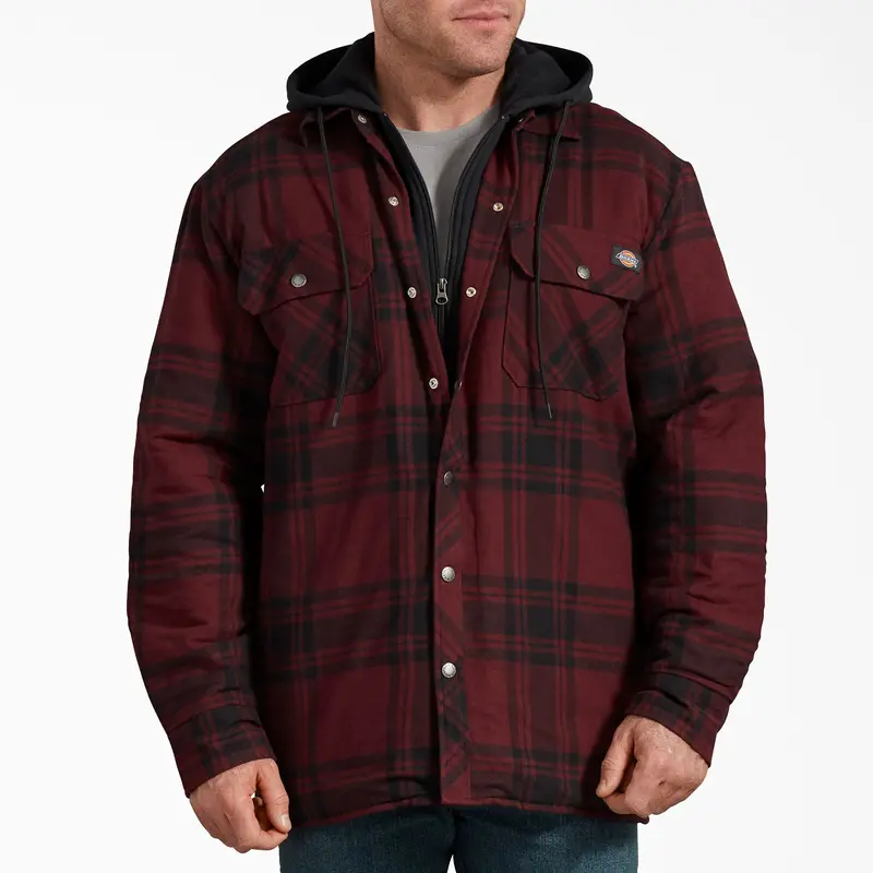 Dickies Men's Flannel Hooded Shirt Jacket 1
