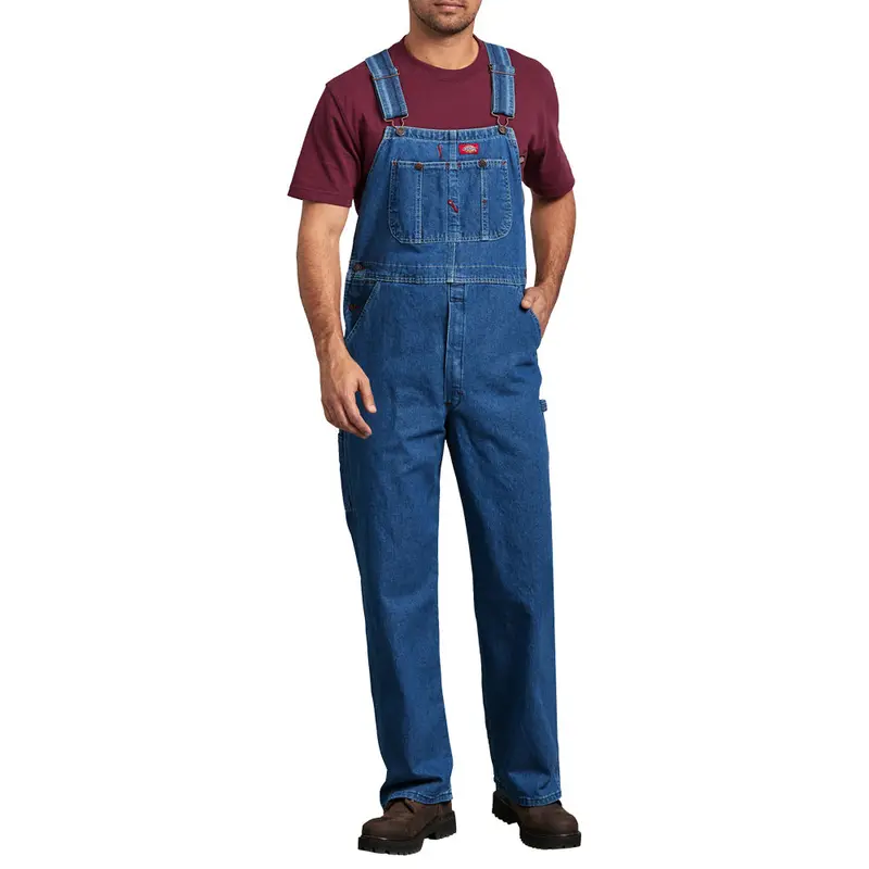 Dickies Men's Stonewashed Denim Bib Overall 1