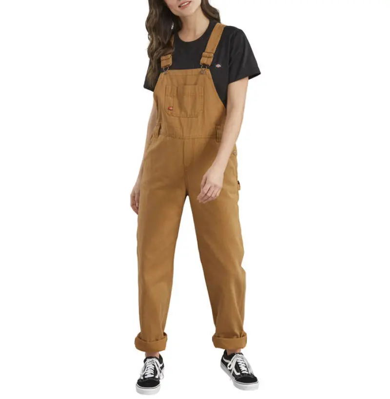 Dickies Women's Brown Duck Bib Work Overall - Fb206 1