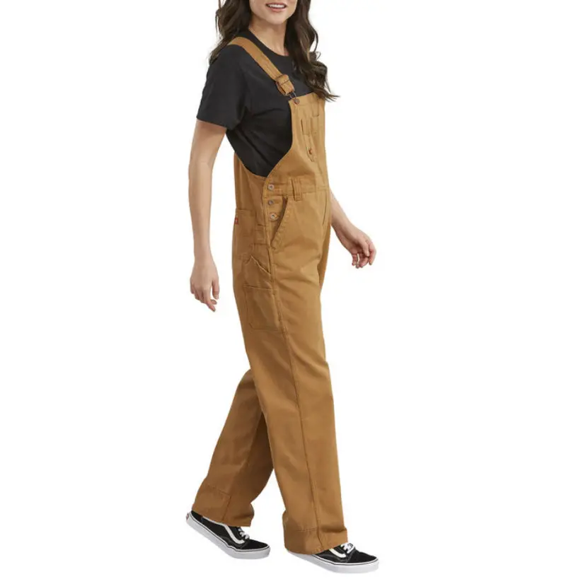 Dickies Women's Brown Duck Bib Work Overall - Fb206 2