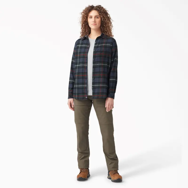 Dickies Women's Plaid Long Sleeve Flannel Shirt 13