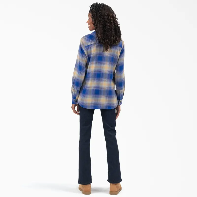 Dickies Women's Plaid Long Sleeve Flannel Shirt 18