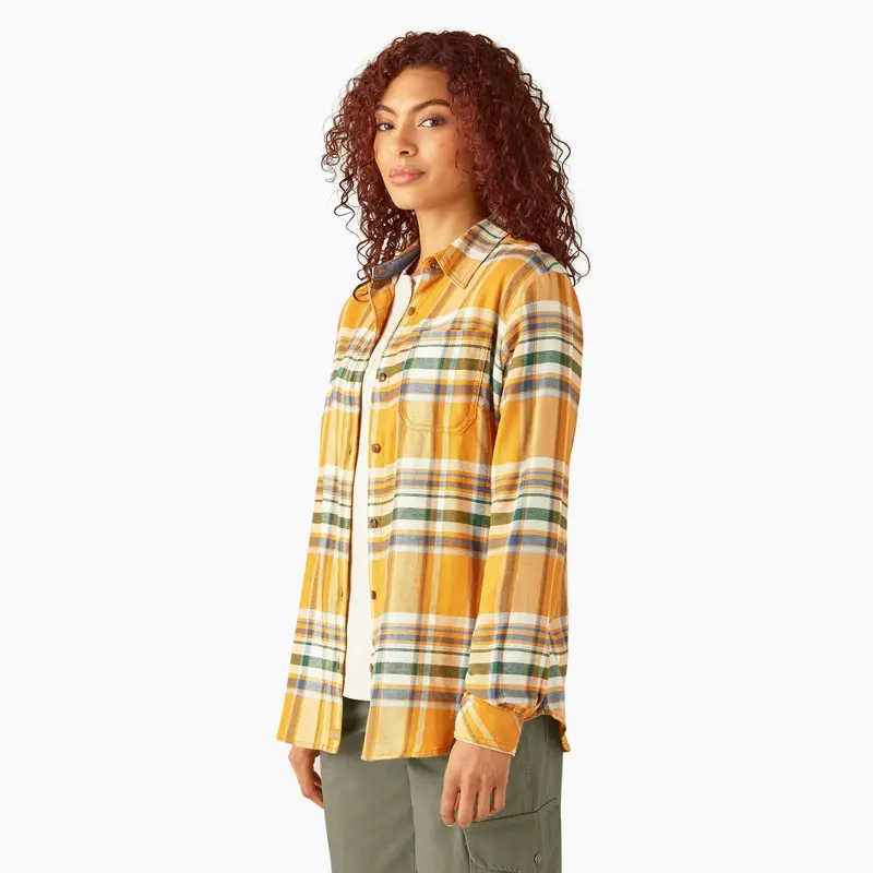 Dickies Women's Plaid Long Sleeve Flannel Shirt 20