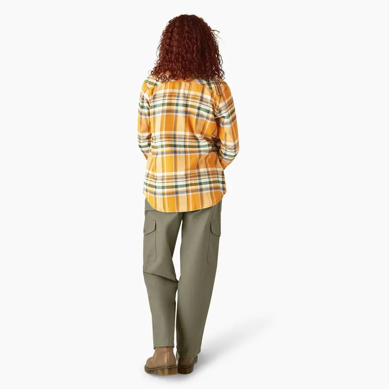 Dickies Women's Plaid Long Sleeve Flannel Shirt 24