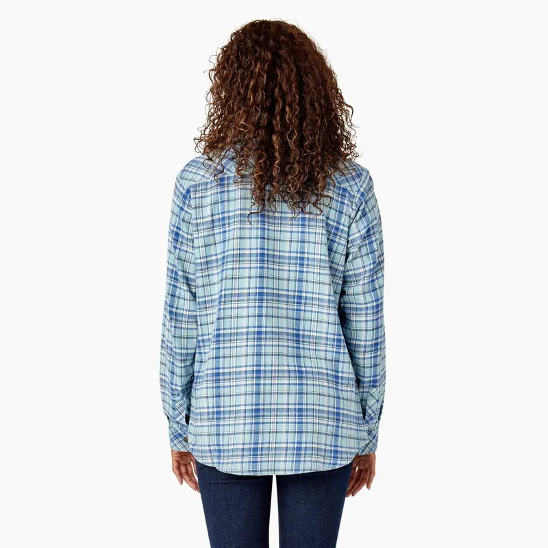 Dickies Women's Plaid Long Sleeve Flannel Shirt 3