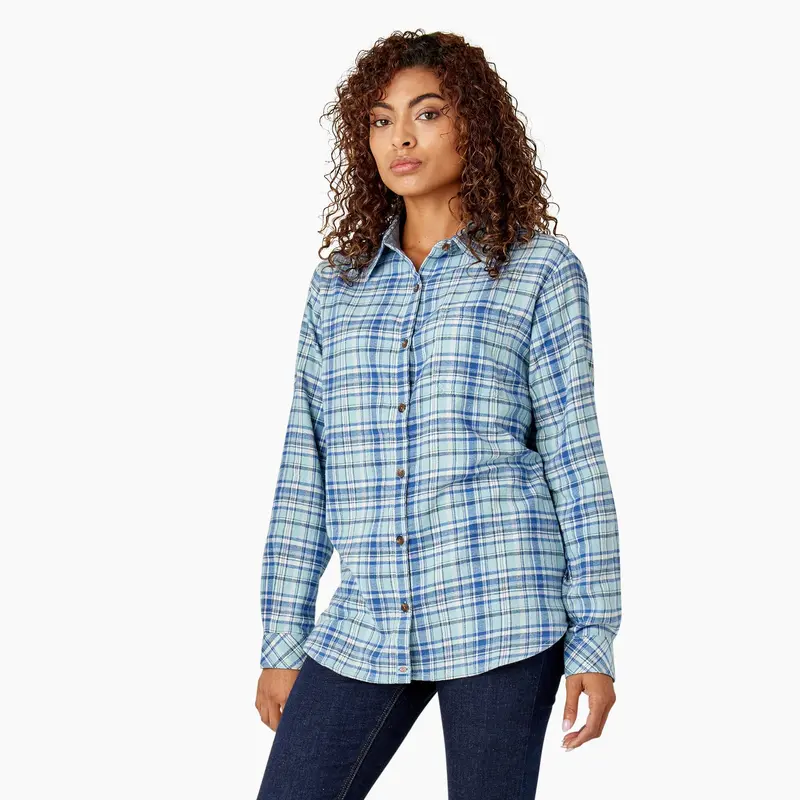 Dickies Women's Plaid Long Sleeve Flannel Shirt 5