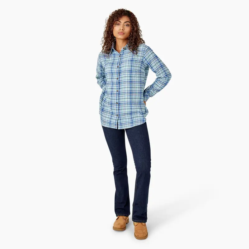Dickies Women's Plaid Long Sleeve Flannel Shirt 5