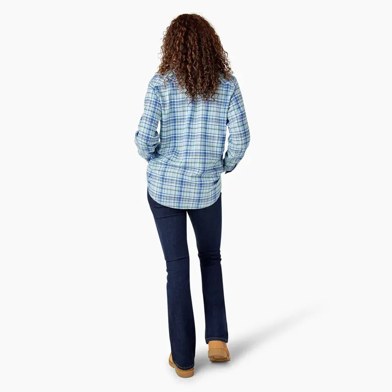 Dickies Women's Plaid Long Sleeve Flannel Shirt 6