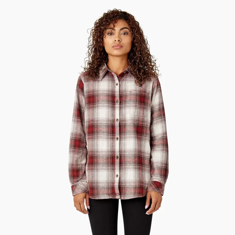 Dickies Women's Plaid Long Sleeve Flannel Shirt 7