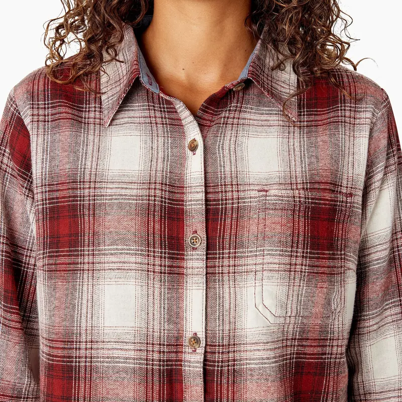 Dickies Women's Plaid Long Sleeve Flannel Shirt 8