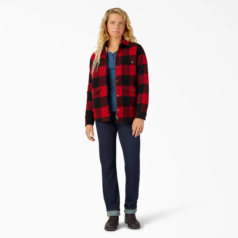 Dickies Women's Sherpa-Lined Flannel Coat 3
