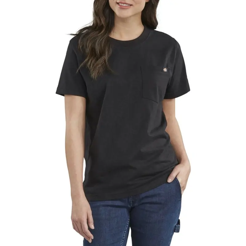 Dickies Women's Short Sleeve Heavyweight T-Shirt Fs450 - Black 1