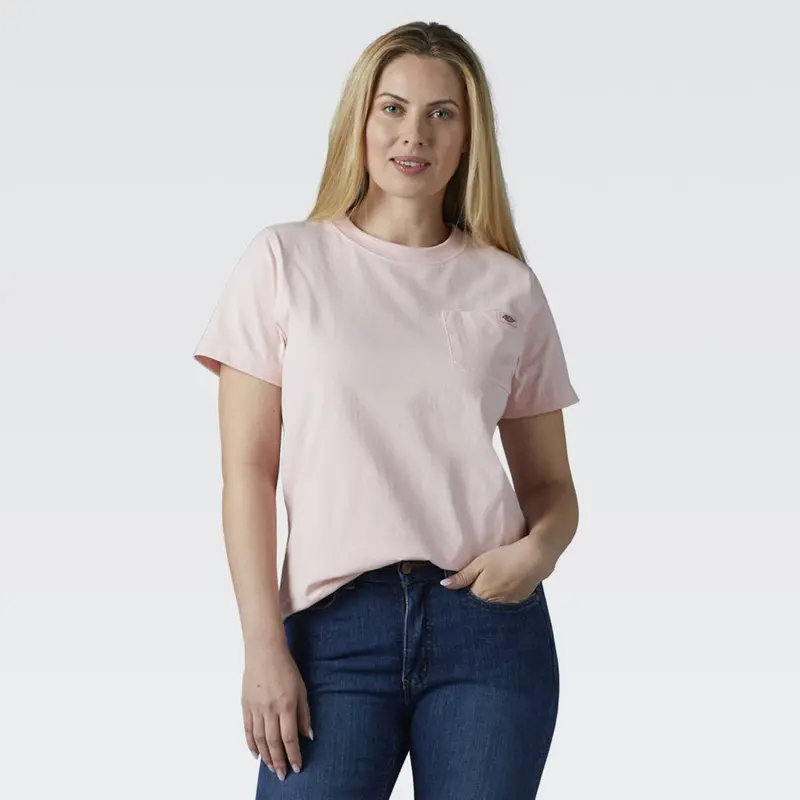 Dickies Women's Short Sleeve Heavyweight T-Shirt Fs450 - Pink 1