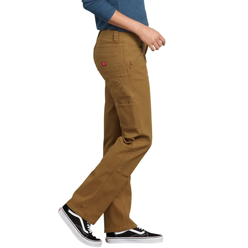Dickies Women's Stretch Double Knee Front Carpenter Work Pant Fd2500rbd - Brown 2