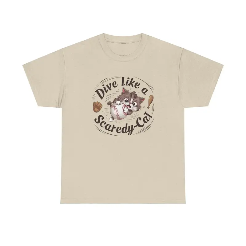 Dive Like Scaredy Cat Baseball Cotton T-Shirts 7