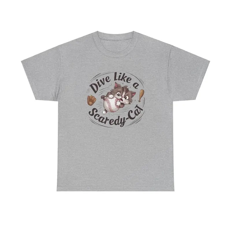Dive Like Scaredy Cat Baseball Cotton T-Shirts 8