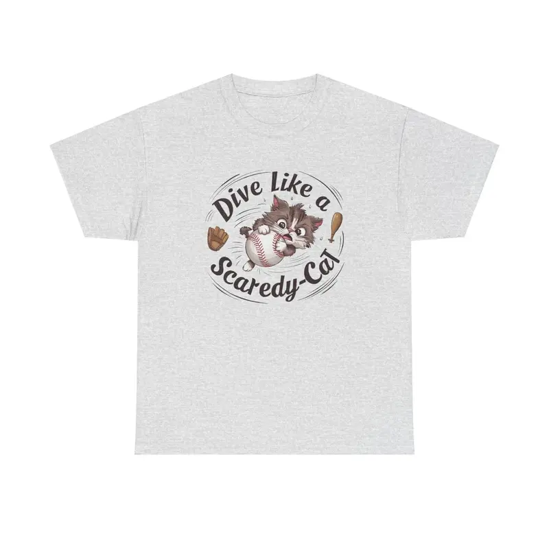 Dive Like Scaredy Cat Baseball Cotton T-Shirts 9