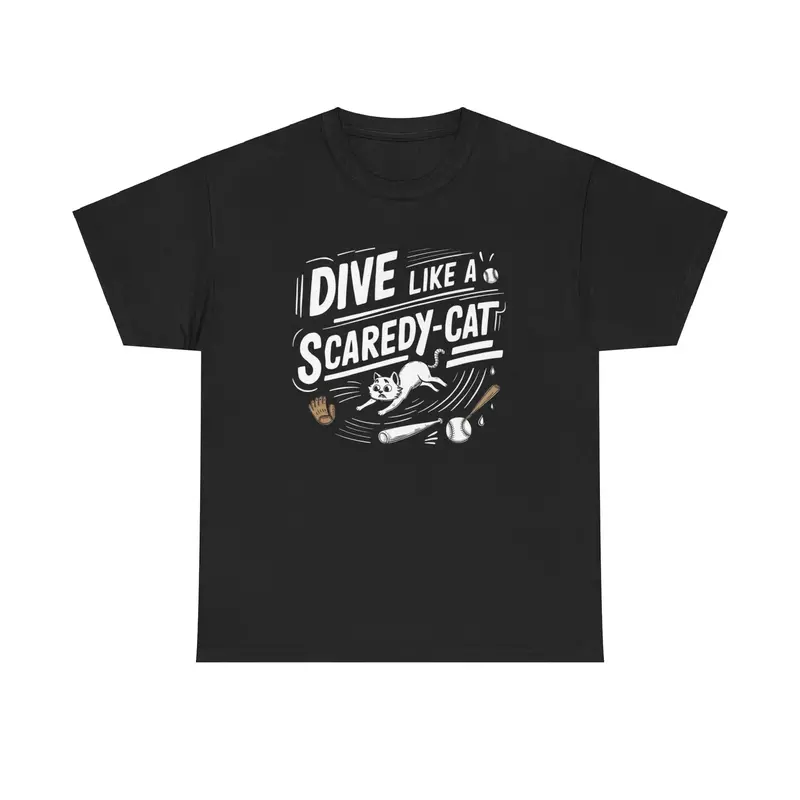 Dive Like Scaredy Cat Baseball Cotton Tee 5