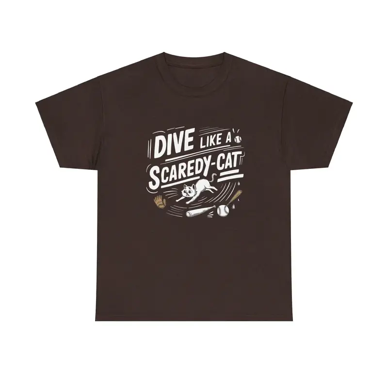 Dive Like Scaredy Cat Baseball Unisex Cotton T-Shirts 6