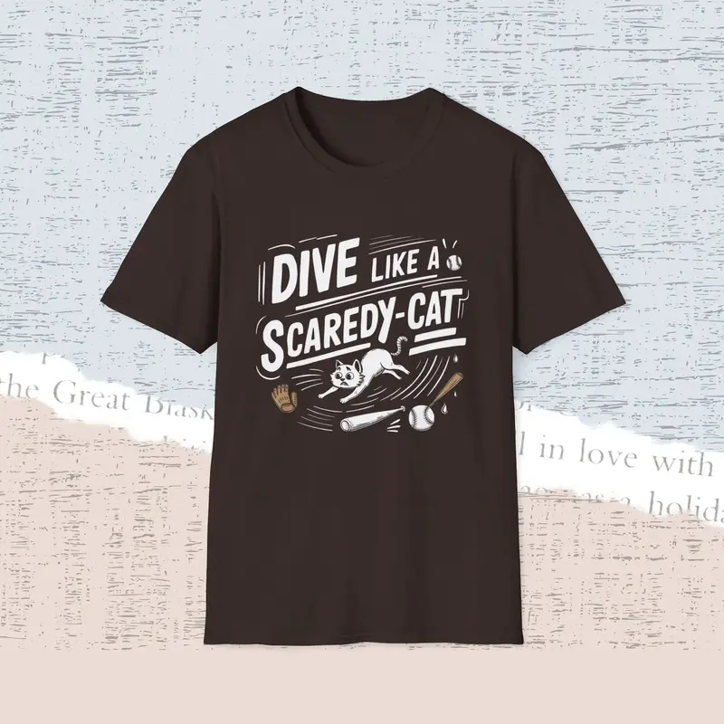 Dive Like Scaredy Cat Cotton Crew Neck Men Tshirt 6