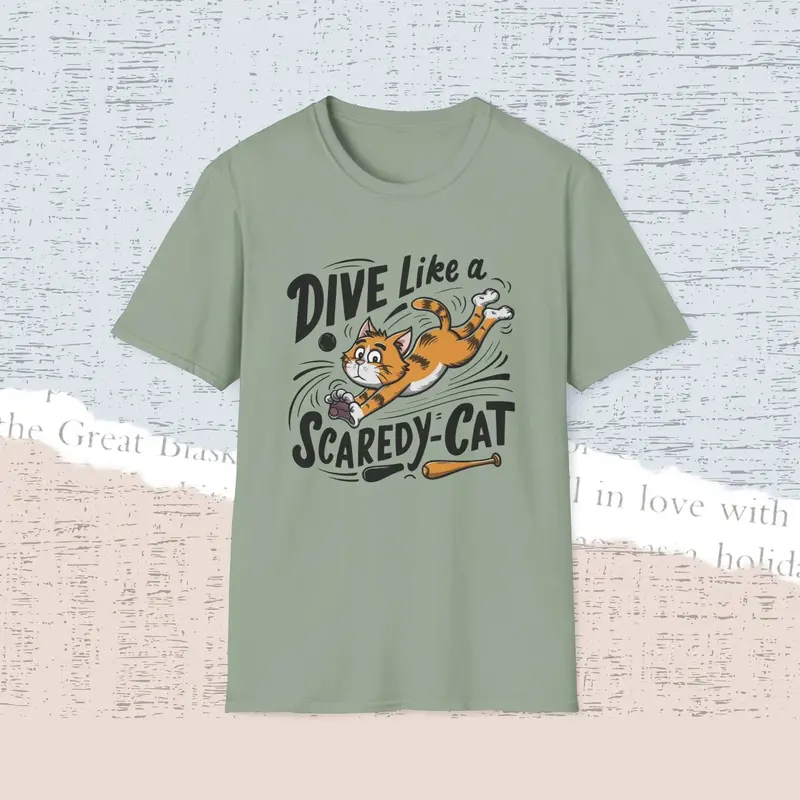 Dive Like Scaredy Cat Cotton Men Tee 17