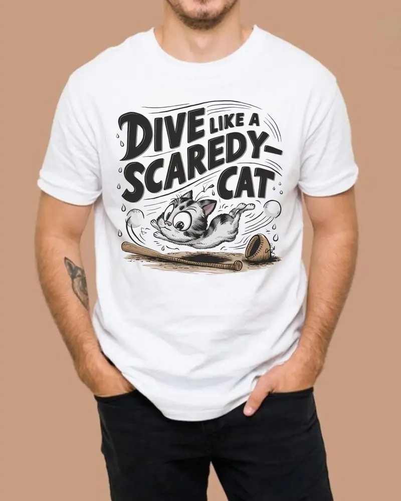Dive Like Scaredy Cat Cotton Tshirt 4