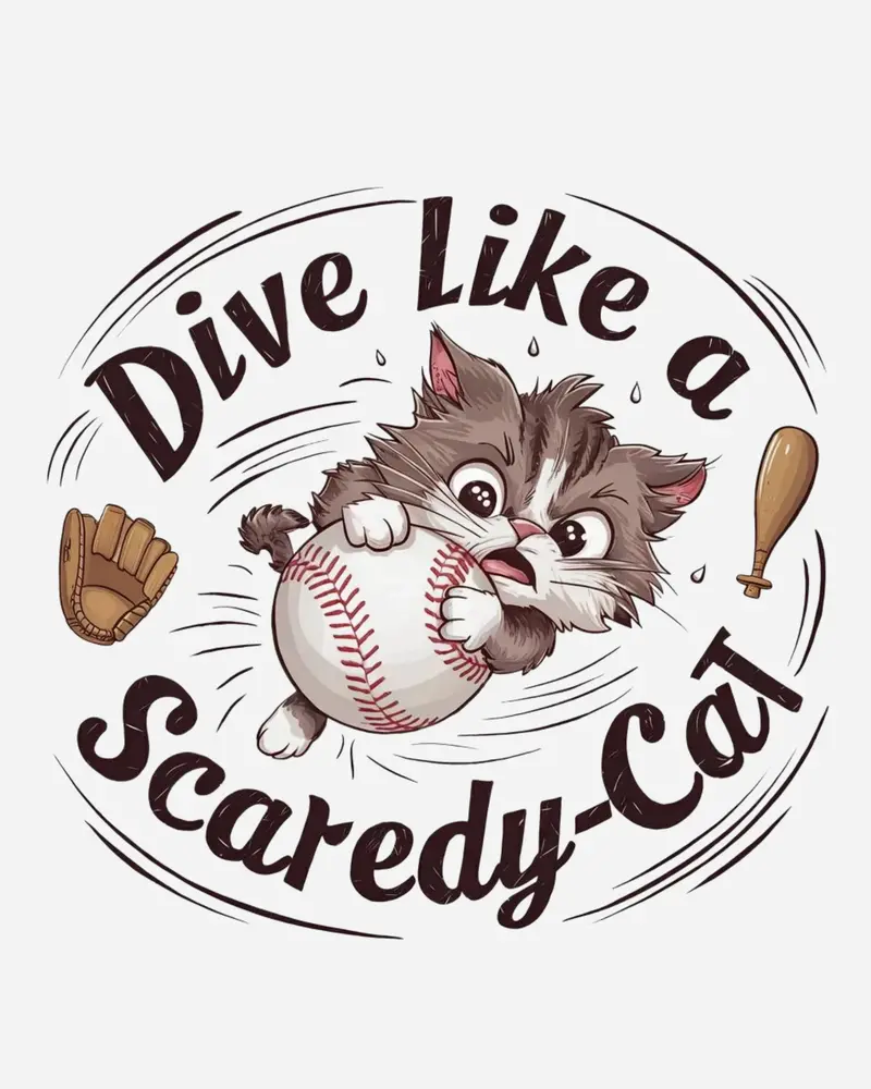 Dive Like Scaredy Cat Crewneck Cotton Tshirt 2