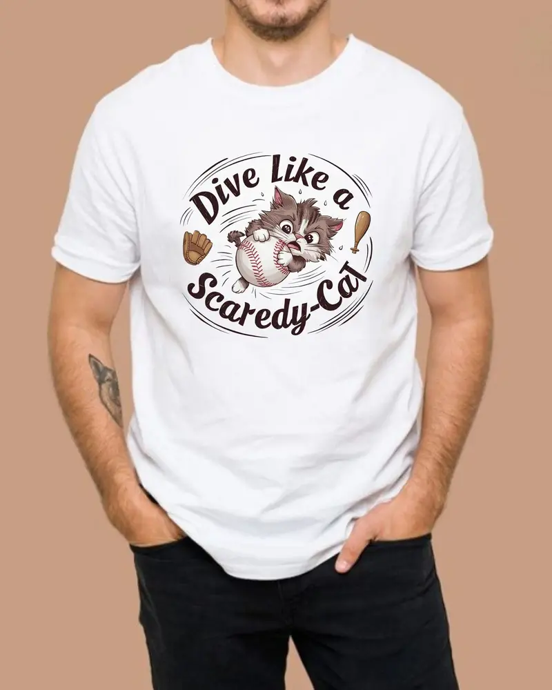 Dive Like Scaredy Cat Crewneck Cotton Tshirt 4