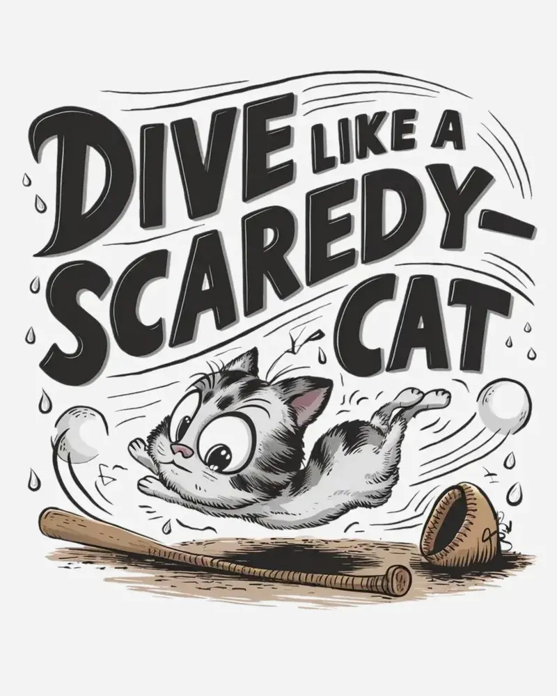Dive Like Scaredy Cat Heavy Unisex Cotton Crewneck Sweatshirt 2