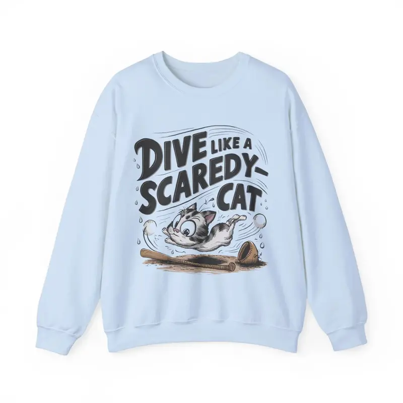 Dive Like Scaredy Cat Heavy Unisex Cotton Crewneck Sweatshirt 5