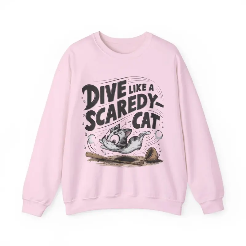 Dive Like Scaredy Cat Heavy Unisex Cotton Crewneck Sweatshirt 7